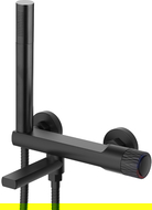 Mexen Diamond bathtub faucet with shower set, black - 71530-70