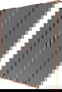 Mexen Velar L Duo 2-panel sliding bath screen 150 x 150 cm, graphite, brushed copper - 896-150-003-42-65