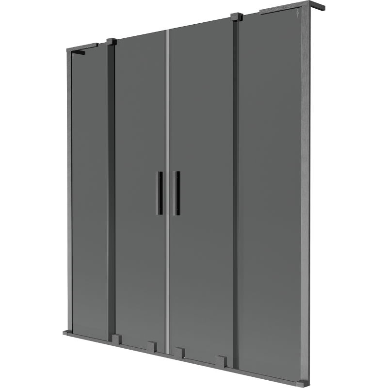 Mexen Velar L Duo 2-wing sliding bathtub screen 150 x 150 cm, graphite, brushed gun gray - 896-150-003-42-66