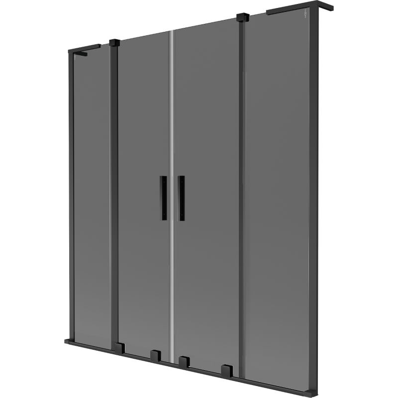 Mexen Velar L Duo Bathtub Screen 2-Panel Sliding 150 x 150 cm, Graphite, Black - 896-150-003-42-70