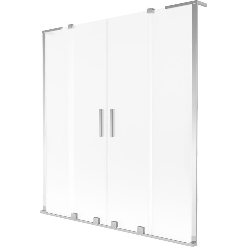 Mexen Velar L Duo 2-wing Sliding Bath Screen 150 x 150 cm, Frosted, Chrome - 896-150-003-32-01
