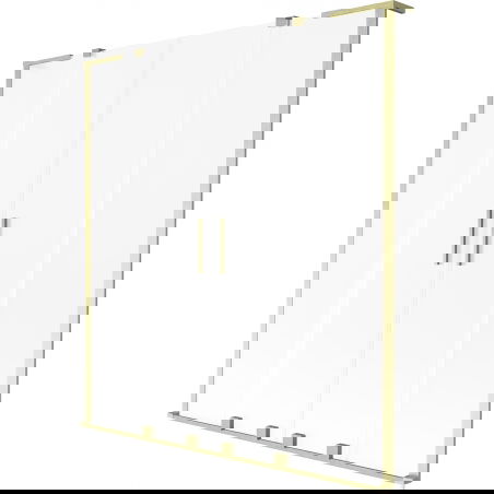Mexen Velar L Duo 2-panel sliding bathtub screen 150 x 150 cm, frost, brushed gold - 896-150-003-32-55