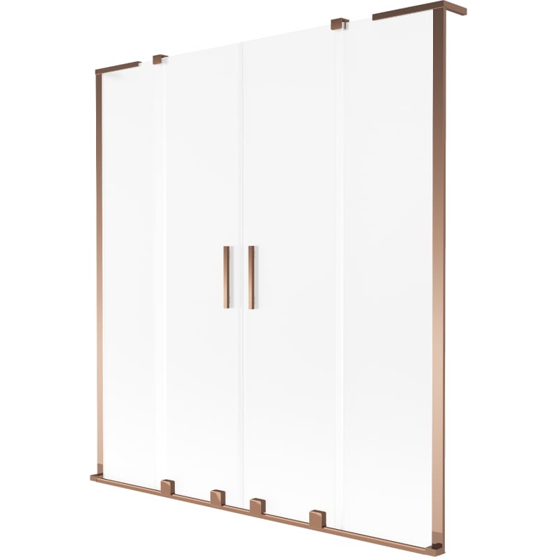 Mexen Velar L Duo 2-panel sliding bath screen 150 x 150 cm, frost, pink gold - 896-150-003-32-60