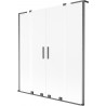 Mexen Velar L Duo 2-Wing Sliding Bathtub Screen 150 x 150 cm, Frosted, Gun Gray Brushed - 896-150-003-32-66