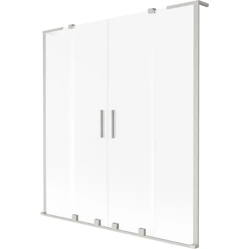 Mexen Velar L Duo 2-panel sliding bath screen 150 x 150 cm, frost, brushed nickel - 896-150-003-32-97
