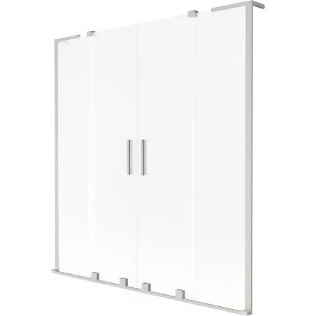 Mexen Velar L Duo 2-panel sliding bath screen 150 x 150 cm, frost, brushed nickel - 896-150-003-32-97