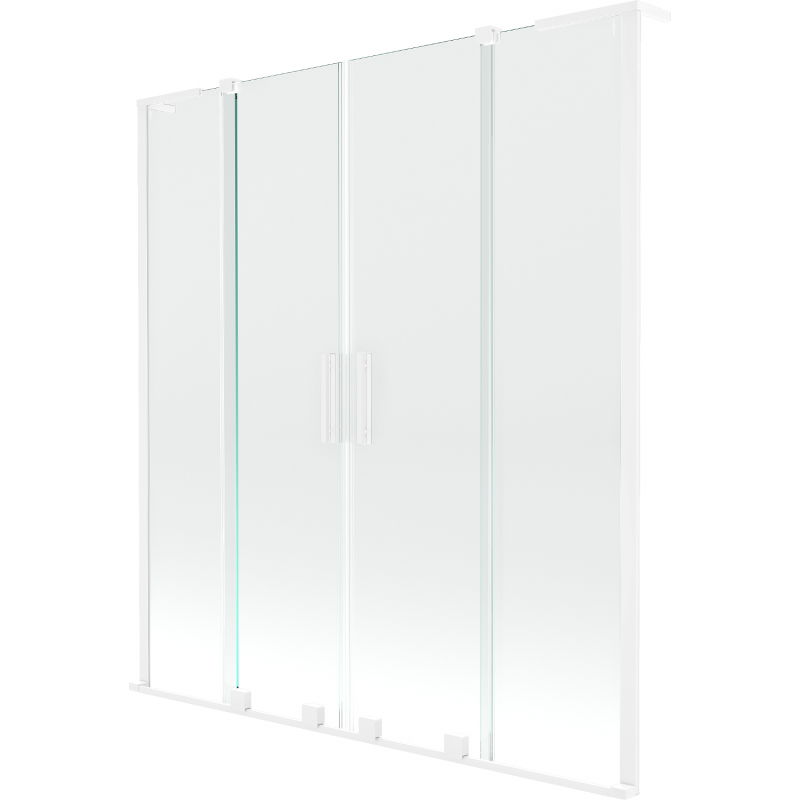 Mexen Velar L Duo bathtub screen 2-panel sliding 150 x 150 cm, transparent, white - 896-150-003-02-20