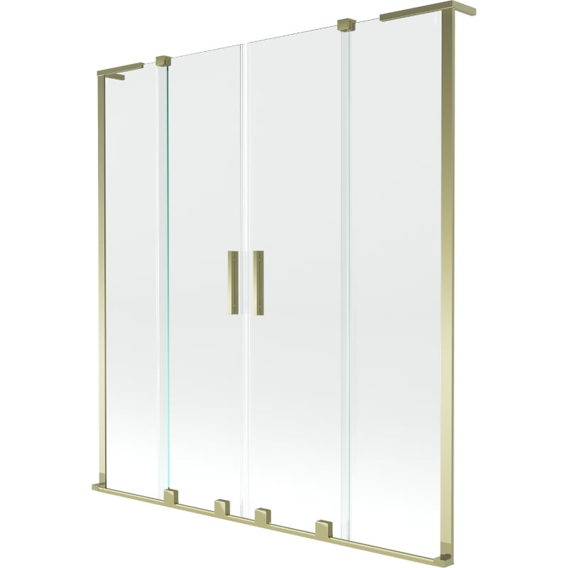 Mexen Velar L Duo 2-panel sliding bath screen 150 x 150 cm, transparent, gold - 896-150-003-02-50