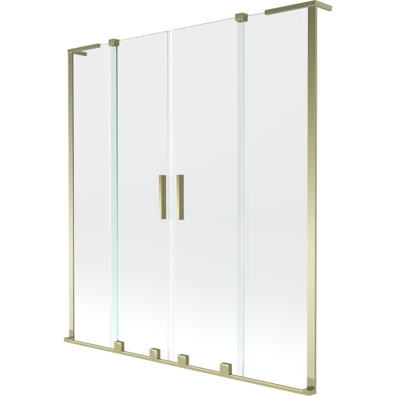 Mexen Velar L Duo 2-wing sliding bathtub screen 150 x 150 cm, transparent, gold - 896-150-003-02-50
