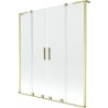 Mexen Velar L Duo Bathtub Screen 2-Panel Sliding 150 x 150 cm, Transparent, Brushed Gold - 896-150-003-02-55