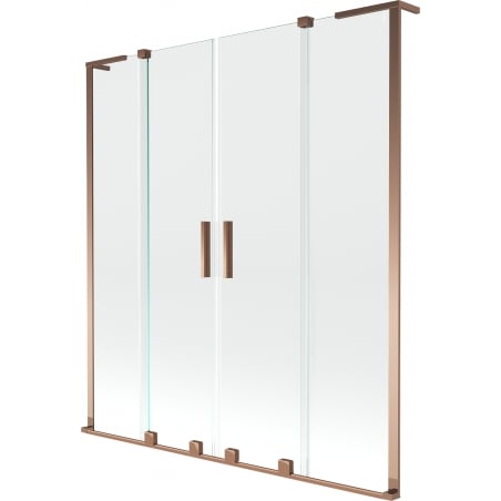 Mexen Velar L Duo 2-panel sliding bath screen 150 x 150 cm, transparent, rose gold - 896-150-003-02-60