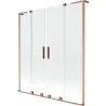 Mexen Velar L Duo Bathtub Screen 2-Panel Sliding 150 x 150 cm, Transparent, Brushed Copper - 896-150-003-02-65