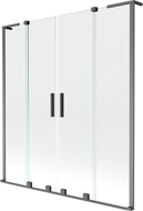 Mexen Velar L Duo 2-panel sliding bath screen 150 x 150 cm, transparent, brushed gun gray - 896-150-003-02-66
