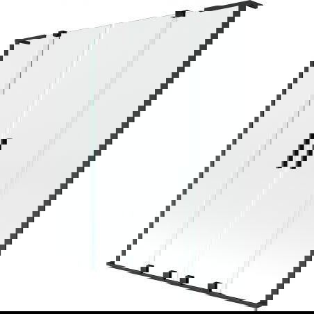 Mexen Velar L Duo Bathtub Screen 2-Panel Sliding 150 x 150 cm, Transparent, Black - 896-150-003-02-70