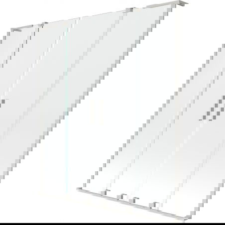 Mexen Velar L Duo 2-panel shower screen sliding 150 x 150 cm, transparent, brushed nickel - 896-150-003-02-97