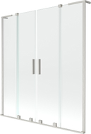 Mexen Velar L Duo 2-Panel Sliding Bathtub Screen 150 x 150 cm, Transparent, Brushed Nickel - 896-150-003-02-97