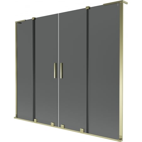 Mexen Velar L Duo 2-panel sliding bath screen 180 x 150 cm, graphite, gold - 896-180-003-42-50