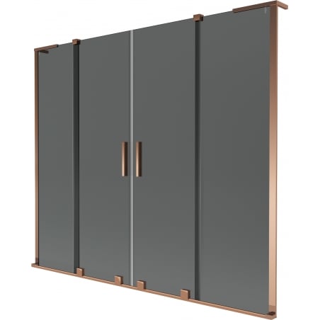 Mexen Velar L Duo 2-panel sliding bath screen 180 x 150 cm, graphite, rose gold - 896-180-003-42-60