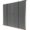 Mexen Velar L Duo 2-panel sliding bath screen 180 x 150 cm, graphite, rose gold - 896-180-003-42-60