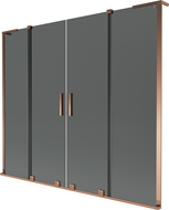 Mexen Velar L Duo 2-wing retractable bath screen 180 x 150 cm, graphite, rose gold - 896-180-003-42-60
