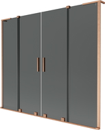 Mexen Velar L Duo Double Sliding Bath Screen 180 x 150 cm, Graphite, Brushed Copper - 896-180-003-42-65