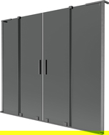 Mexen Velar L Duo bathtub screen, 2-wing sliding, 180 x 150 cm, graphite, brushed gun gray - 896-180-003-42-66