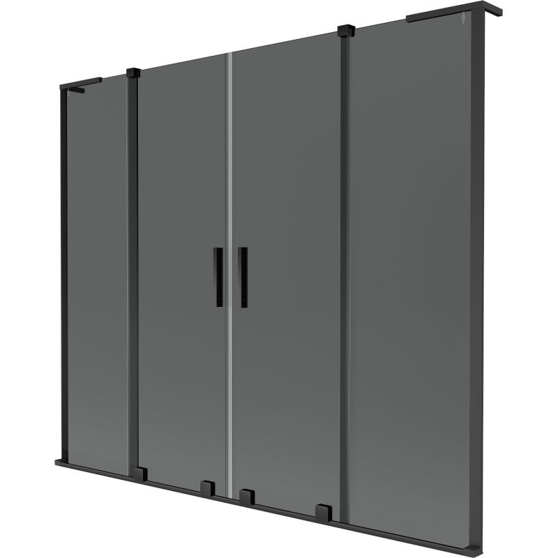 Mexen Velar L Duo bathtub screen 2-wing sliding 200 x 150 cm, graphite, black - 896-200-003-42-70