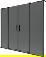 Mexen Velar L Duo bath screen 2-wing sliding 200 x 150 cm, graphite, black - 896-200-003-42-70