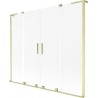 Mexen Velar L Duo 2-panel retractable bath screen 180 x 150 cm, frosted, brushed gold - 896-180-003-32-55