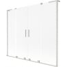 Mexen Velar L Duo 2-wing sliding bath screen 180 x 150 cm, frosted, brushed nickel - 896-180-003-32-97