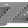 Mexen Ben granite kitchen sink 1-bowl with left drainer 600 x 500 mm, gray, chrome siphon - 6522605000-71