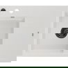 Mexen Ben granite sink 1-bowl with left drainer 600 x 500 mm, white, black siphon - 6522605000-20-B