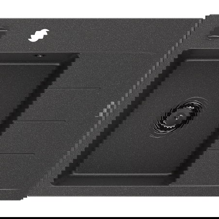 Mexen Ben granite sink 1-bowl with drainer, left 600 x 500 mm, black speckled, black siphon - 6522605000-76-B