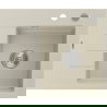 Mexen Ben Granite Kitchen Sink Single Bowl with Right Drainer 600 x 500 mm, Beige, Chrome Siphon - 6523605000-69
