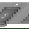 Mexen Ben granite sink 1-bowl with right drainer 600 x 500 mm, gray, chrome siphon - 6523605000-71