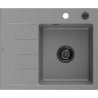 Mexen Ben granite kitchen sink 1-bowl with drainer, right 600 x 500 mm, gray, black siphon - 6523605000-71-B