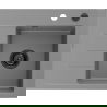 Mexen Ben granite kitchen sink 1-bowl with right drainer 600 x 500 mm, grey, black siphon - 6523605000-71-B