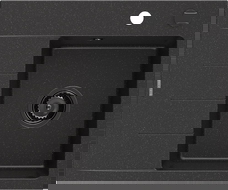 Mexen Ben 1-bowl granite sink with drainer, right 600x500 mm, black/silver metallic black siphon - 6523605000-73-B