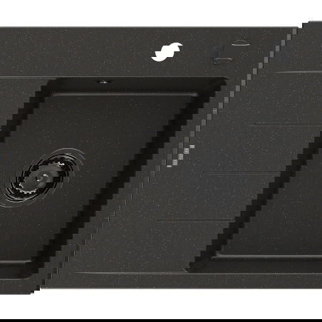 Mexen Ben granite sink 1-bowl with drainer, right 600 x 500 mm, black/gold metallic black siphon - 6523605000-75-B