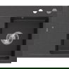 Mexen Ben granite sink 1-bowl with right drainer 600 x 500 mm, black speckled, chrome siphon - 6523605000-76
