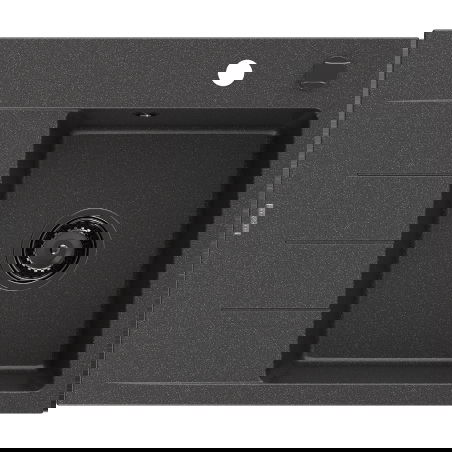 Mexen Ben granite kitchen sink, 1-bowl with drainer, right 600 x 500 mm, black speckled, black siphon - 6523605000-76-B