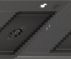 Mexen Ben granite kitchen sink, 1-bowl with drainer, right 600 x 500 mm, black speckled, black siphon - 6523605000-76-B