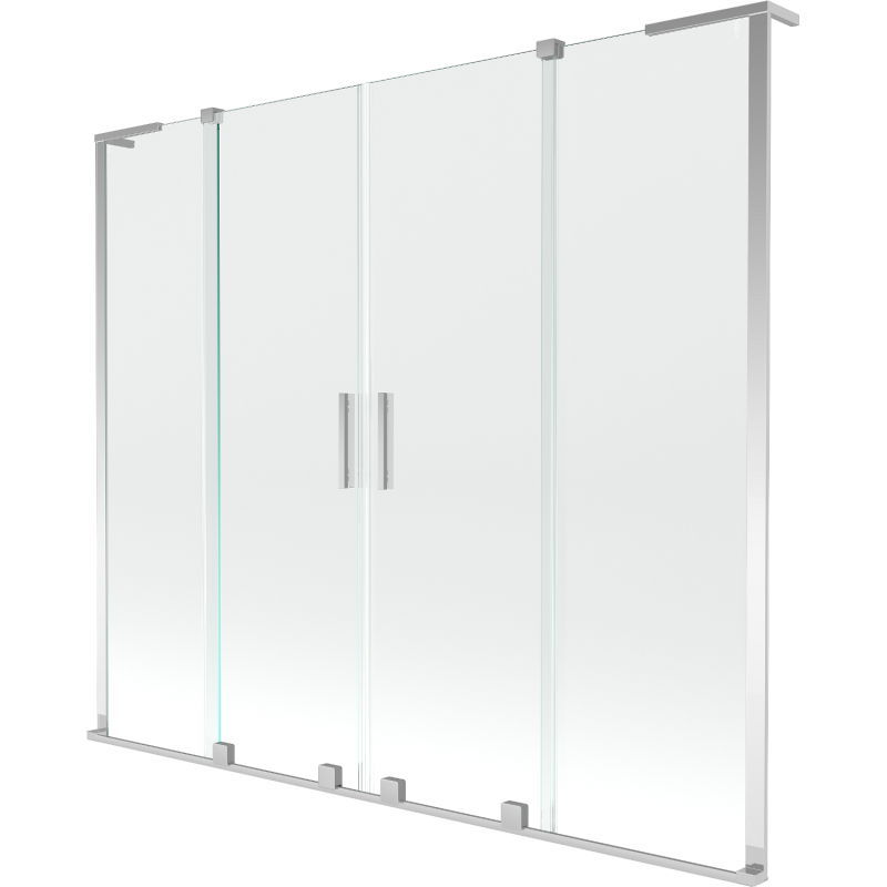 Mexen Velar L Duo sliding bath screen 2-wing 180 x 150 cm, transparent, chrome - 896-180-003-02-01