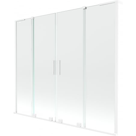 Mexen Velar L Duo 2-leaf Sliding Bath Screen 180 x 150 cm, Transparent, White - 896-180-003-02-20