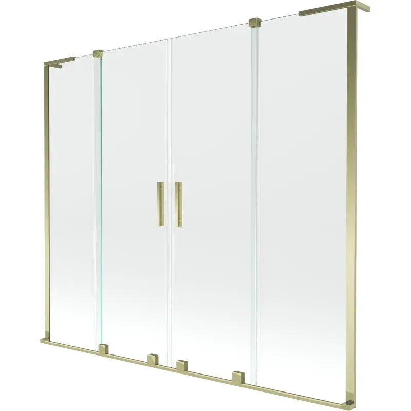 Mexen Velar L Duo 2-wing Sliding Bath Screen 180 x 150 cm, Transparent, Gold - 896-180-003-02-50