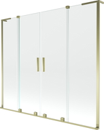 Mexen Velar L Duo bath screen 2-wing sliding 180 x 150 cm, transparent, gold - 896-180-003-02-50