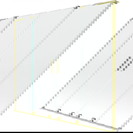 Mexen Velar L Duo Shower Screen 2-Panel Sliding 180 x 150 cm, Transparent, Brushed Gold - 896-180-003-02-55