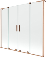 Mexen Velar L Duo 2-panel Sliding Shower Screen 180 x 150 cm, Transparent, Brushed Copper - 896-180-003-02-65