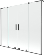 Mexen Velar L Duo two-winged sliding bathtub screen 180 x 150 cm, transparent, brushed gun gray - 896-180-003-02-66