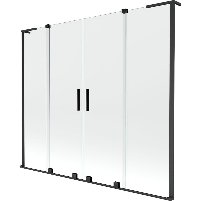 Mexen Velar L Duo bathtub screen 2-panel sliding 180 x 150 cm, transparent, black - 896-180-003-02-70
